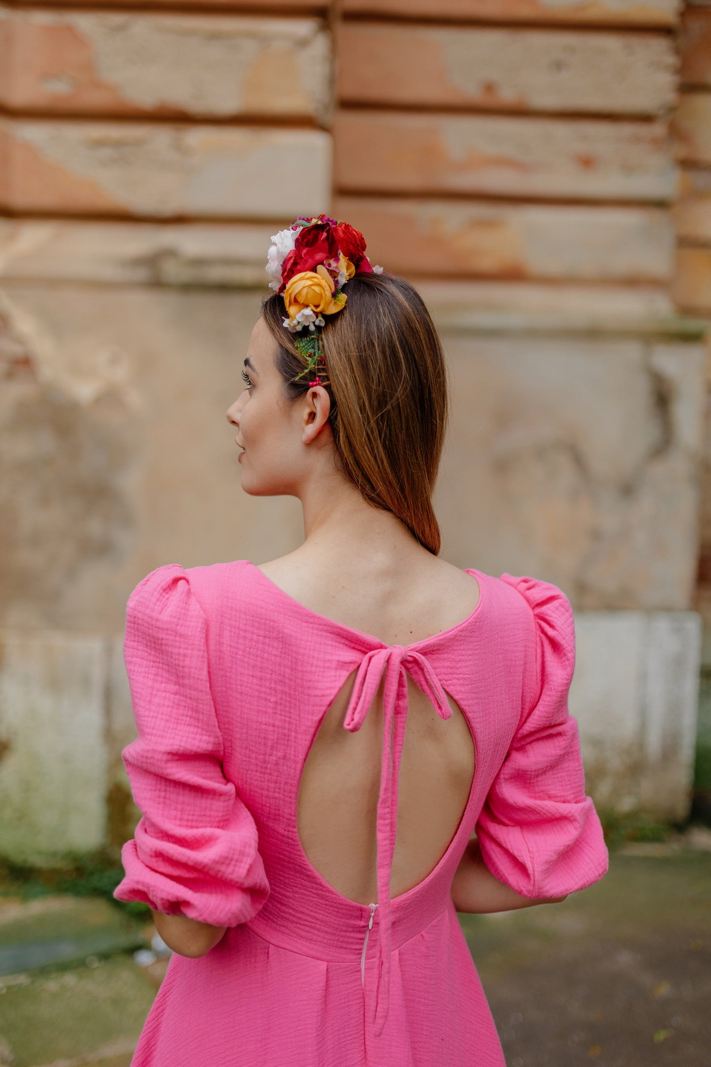 Ružové madeirové šaty Očovianka