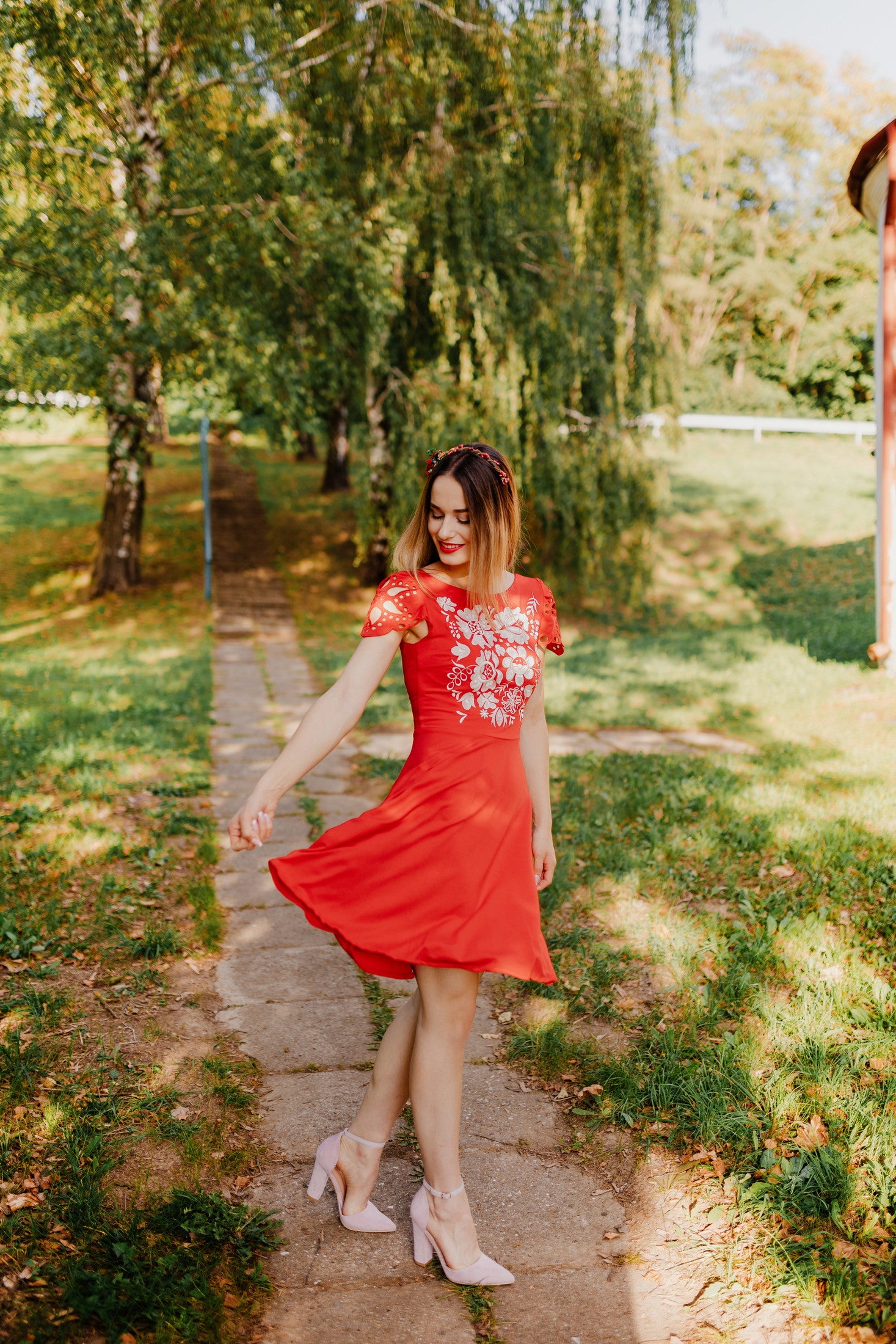 Červené úpletové šaty Poľana