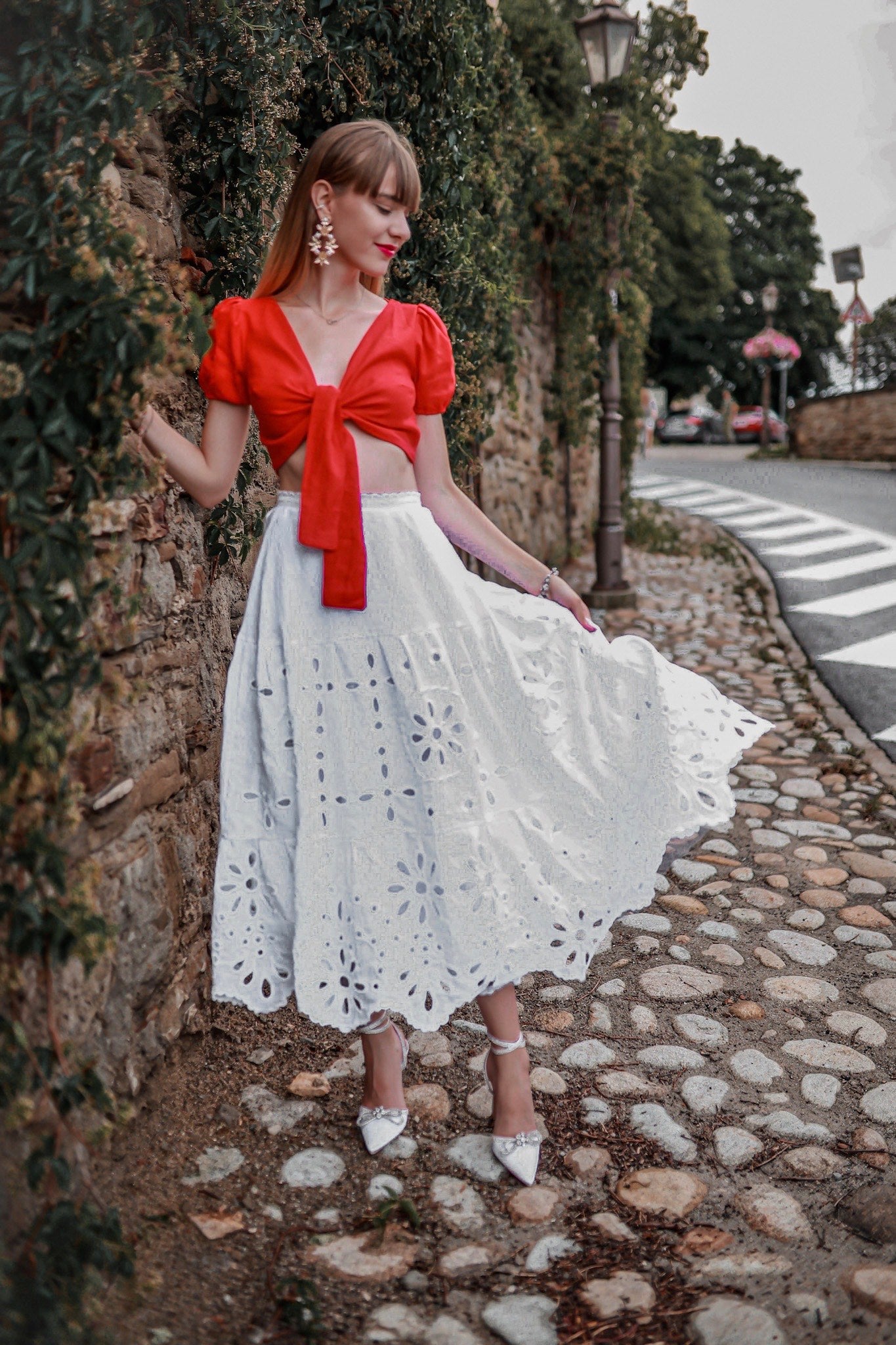 Biela madeirová sukňa Očovianka