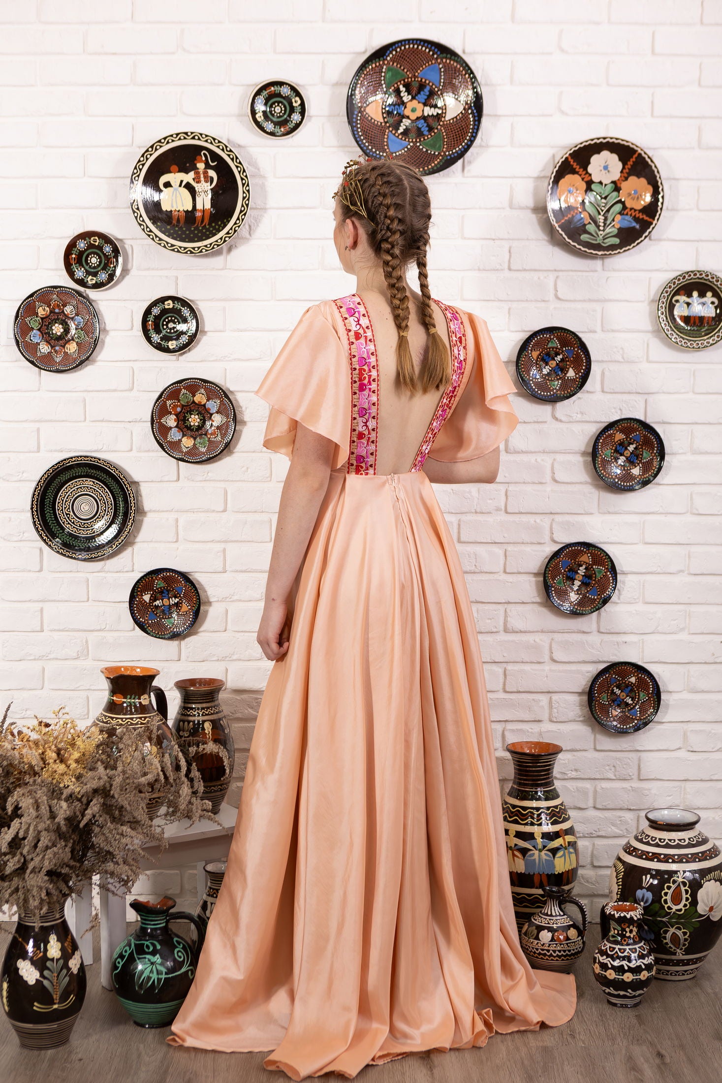 Ružové taftové šaty Pozdišovská karička