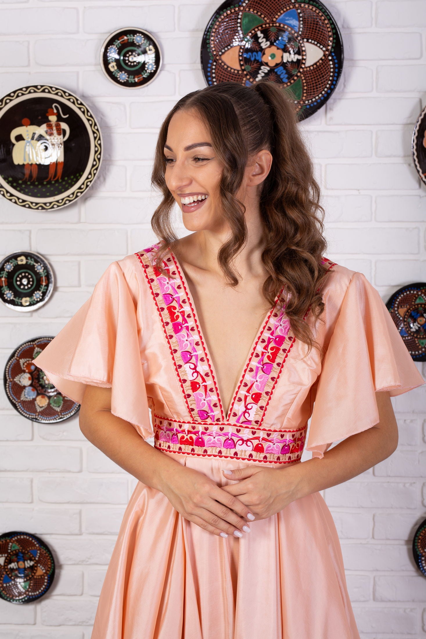 Ružové taftové šaty Pozdišovská karička