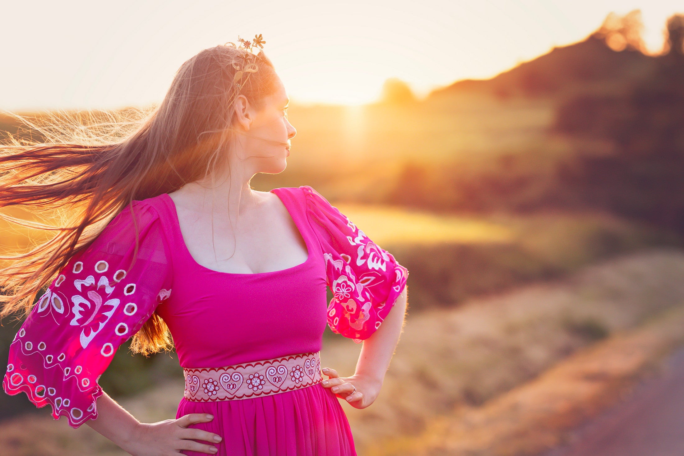 Vyšívaný opasok Srdce z čepca