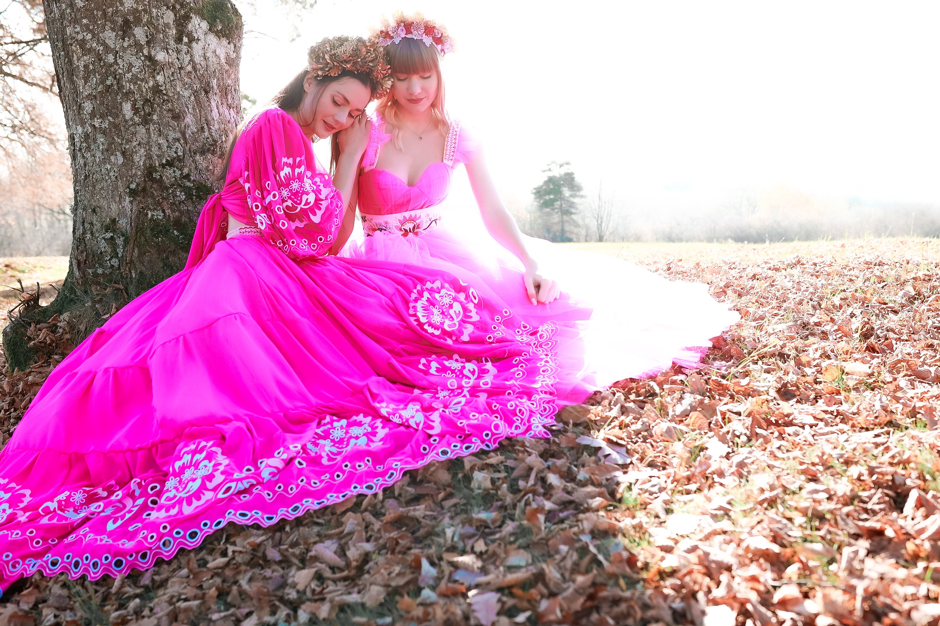 Ružová asymetrická sukňa Liptovská deva