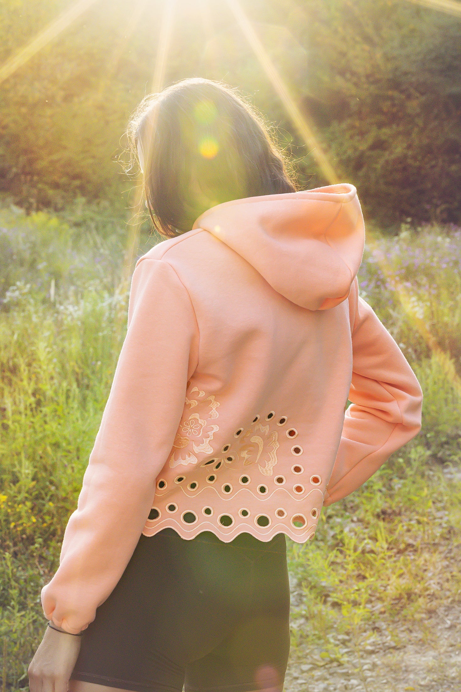 Oranžová crop mikina Liptovská deva