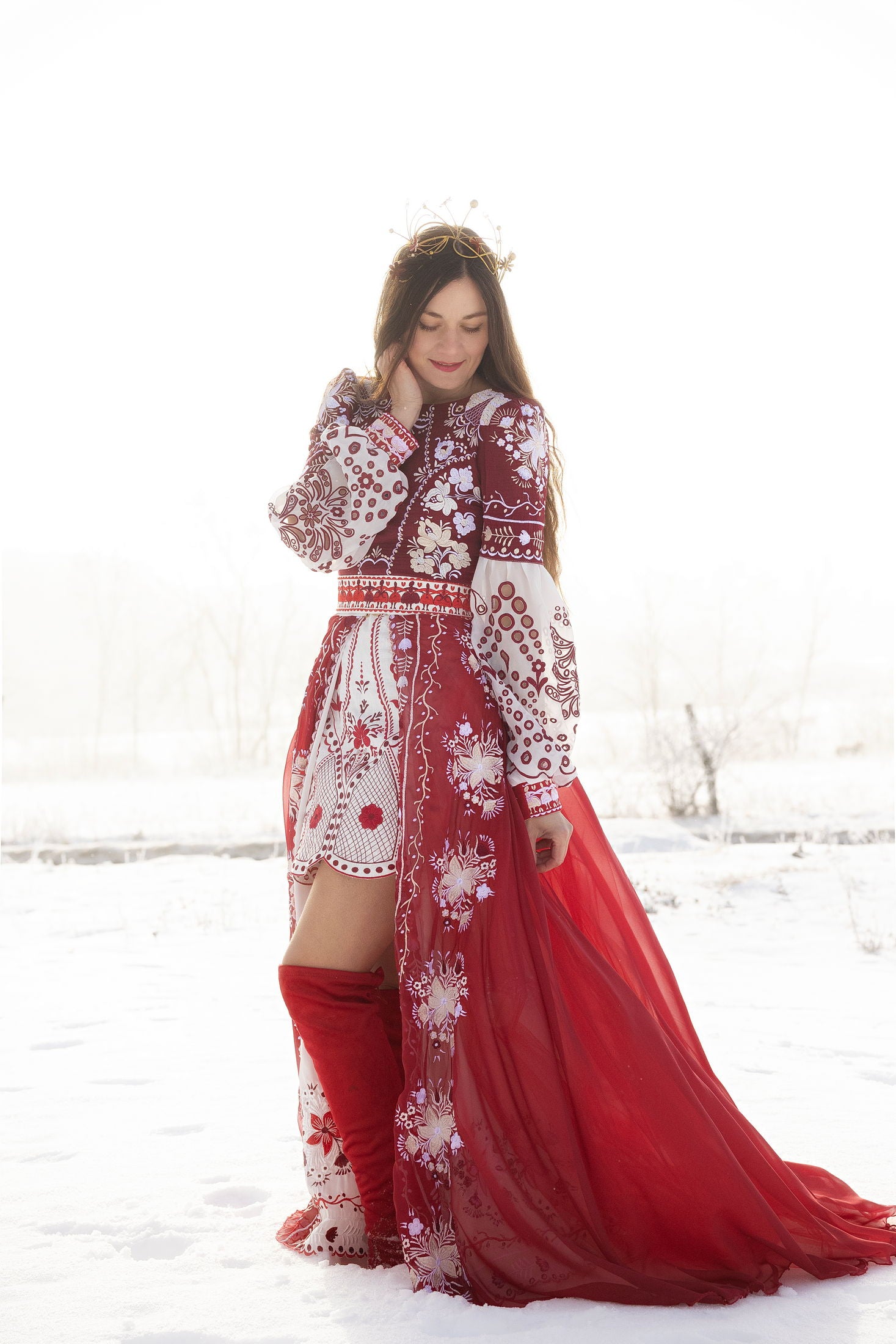 Šaty s vlečkou Pozdišovská karička