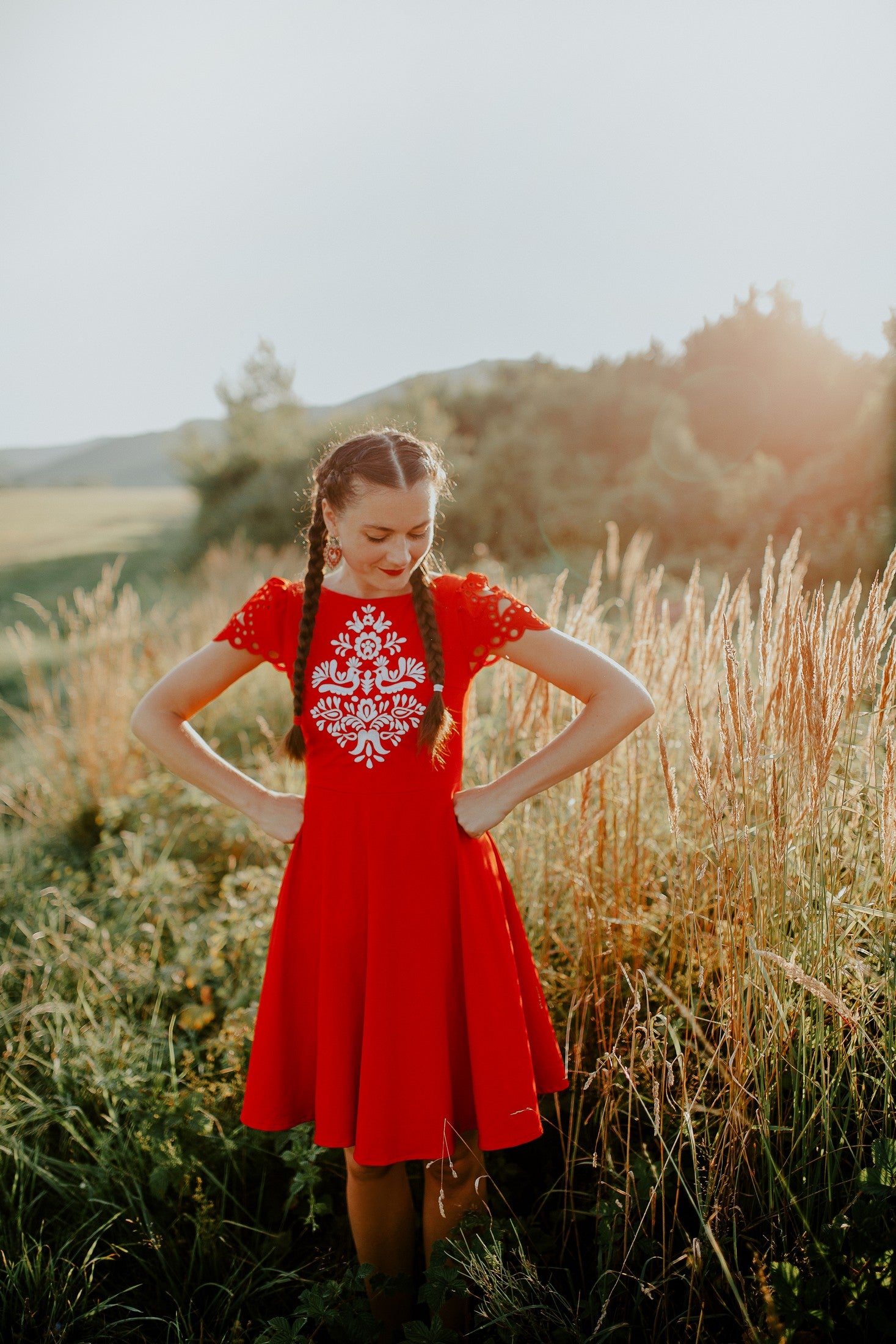 Červené úpletové šaty Slavianka