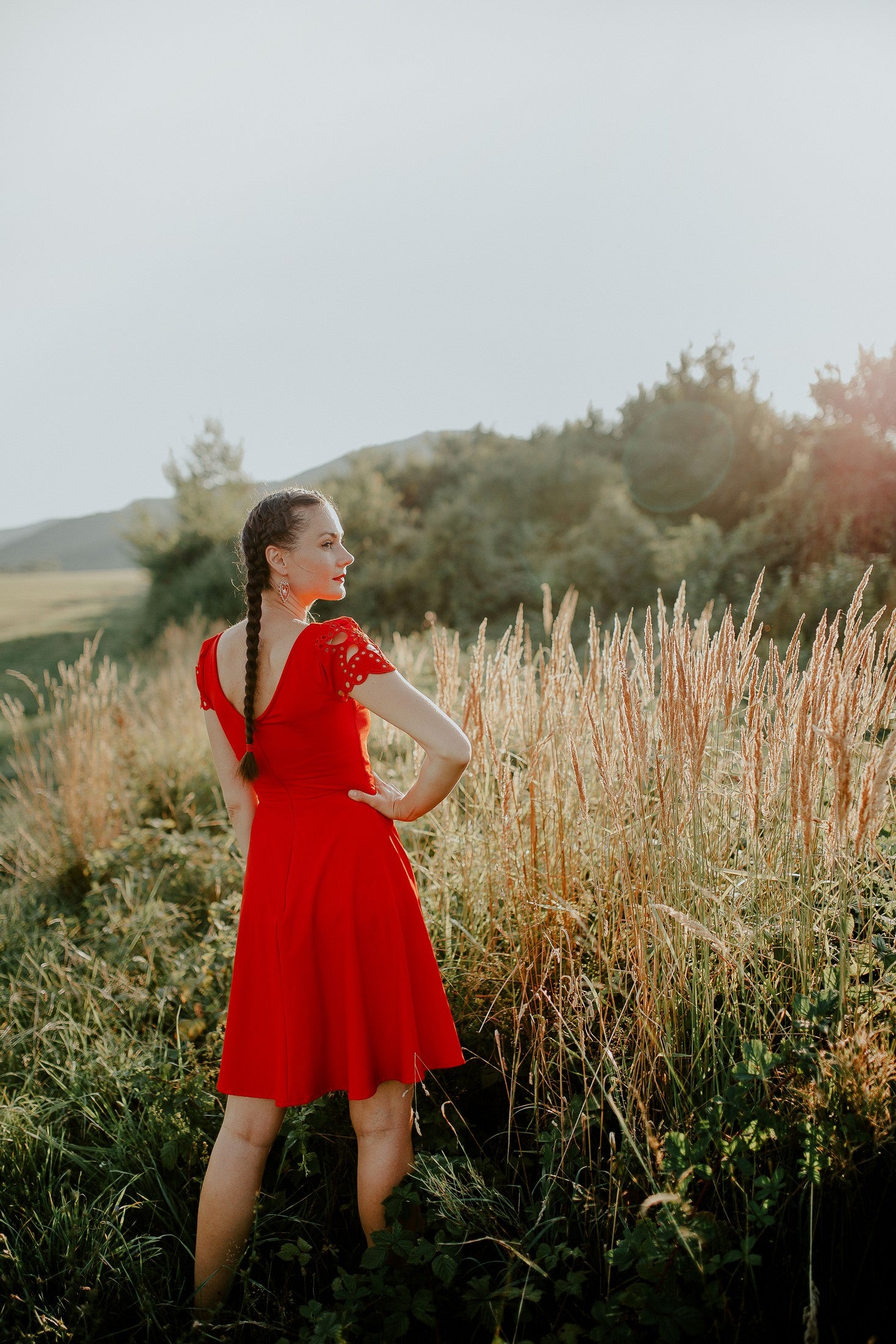 Červené úpletové šaty Slavianka