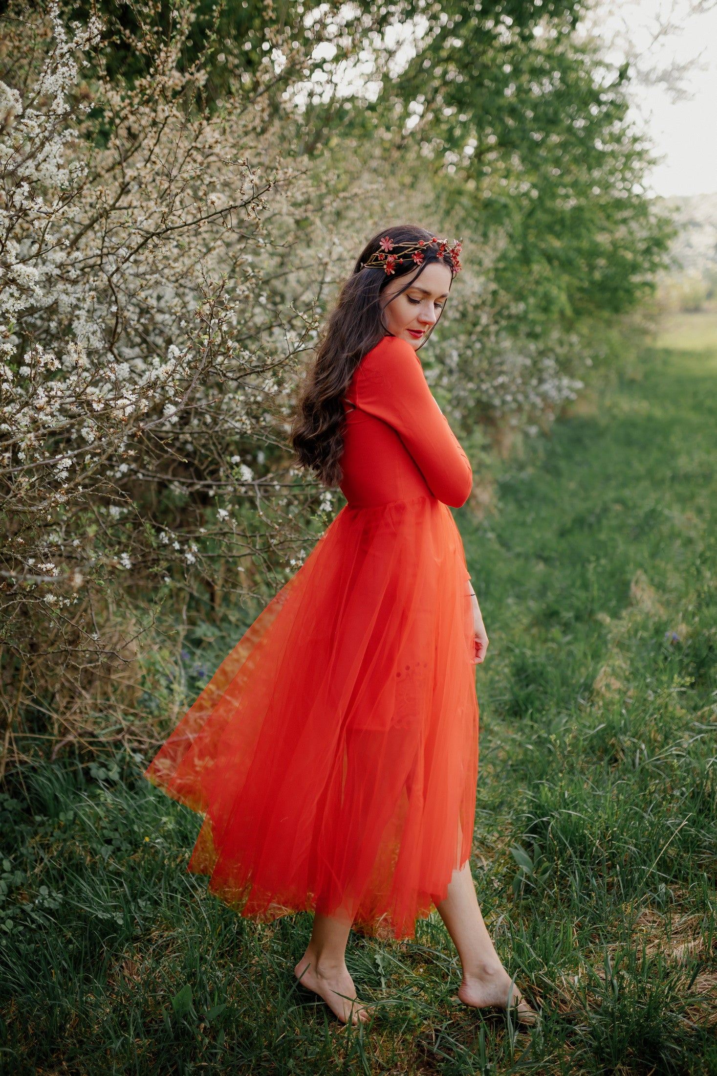 Červené šaty Kvety Senohradu