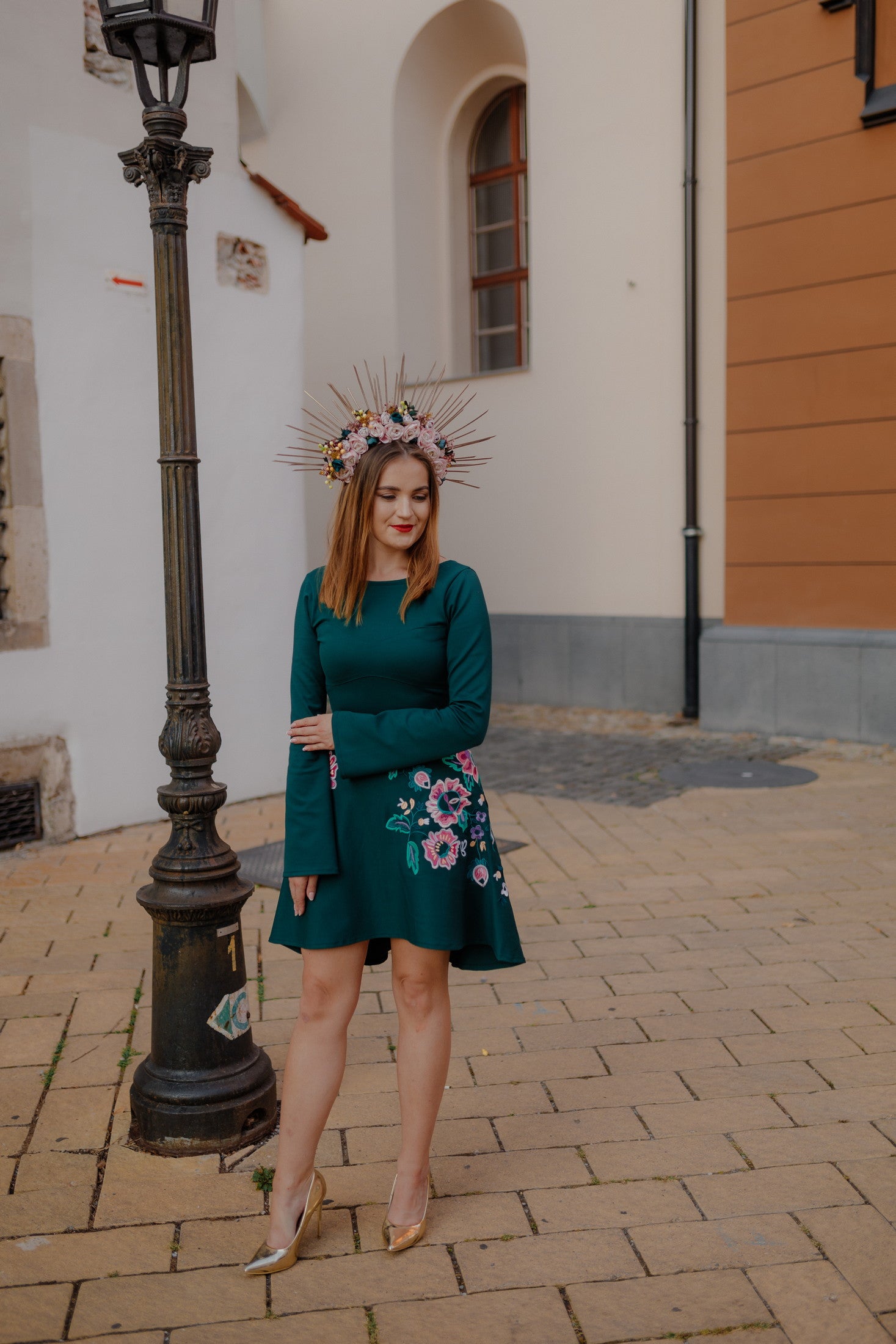 Zelené šaty Kvety Senohradu