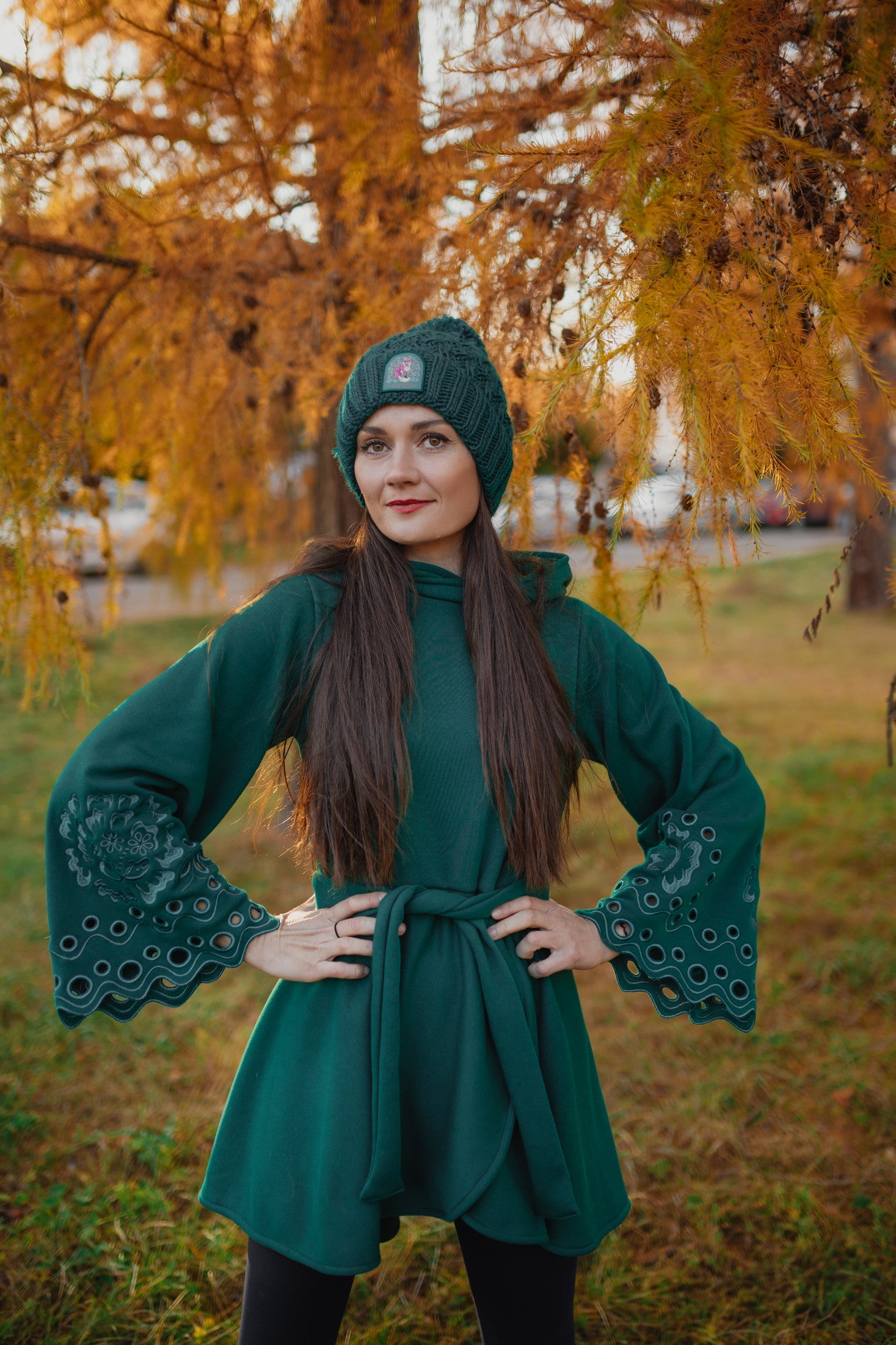 Tmavozelená mikina Liptovská deva