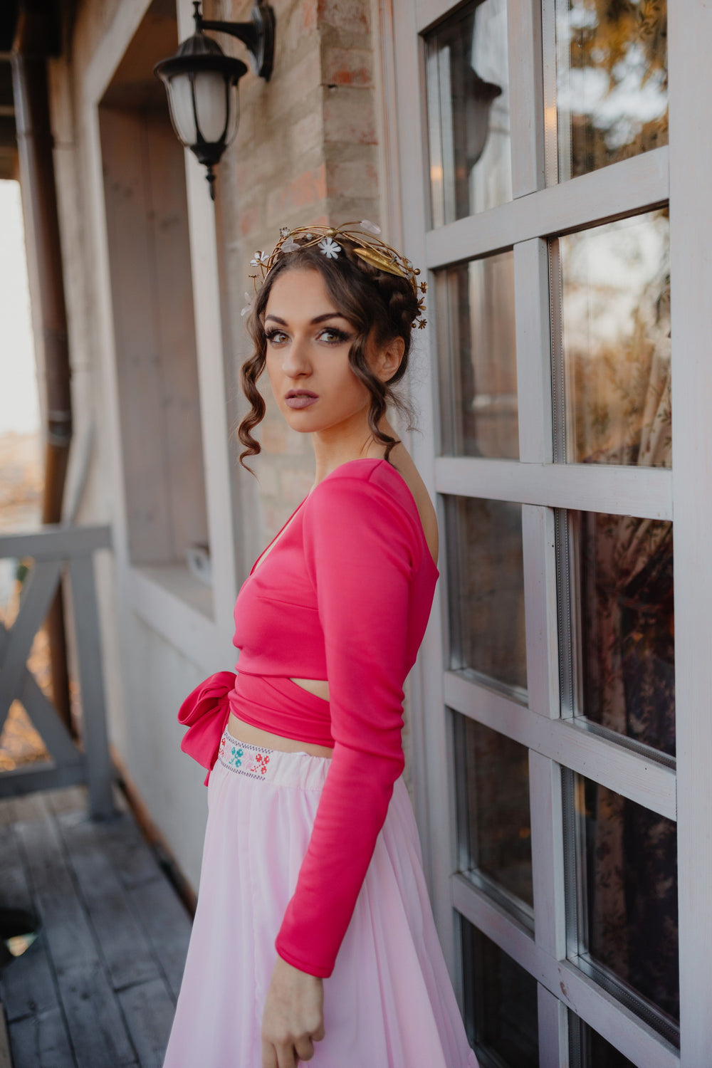 Ružový crop top Ábelová