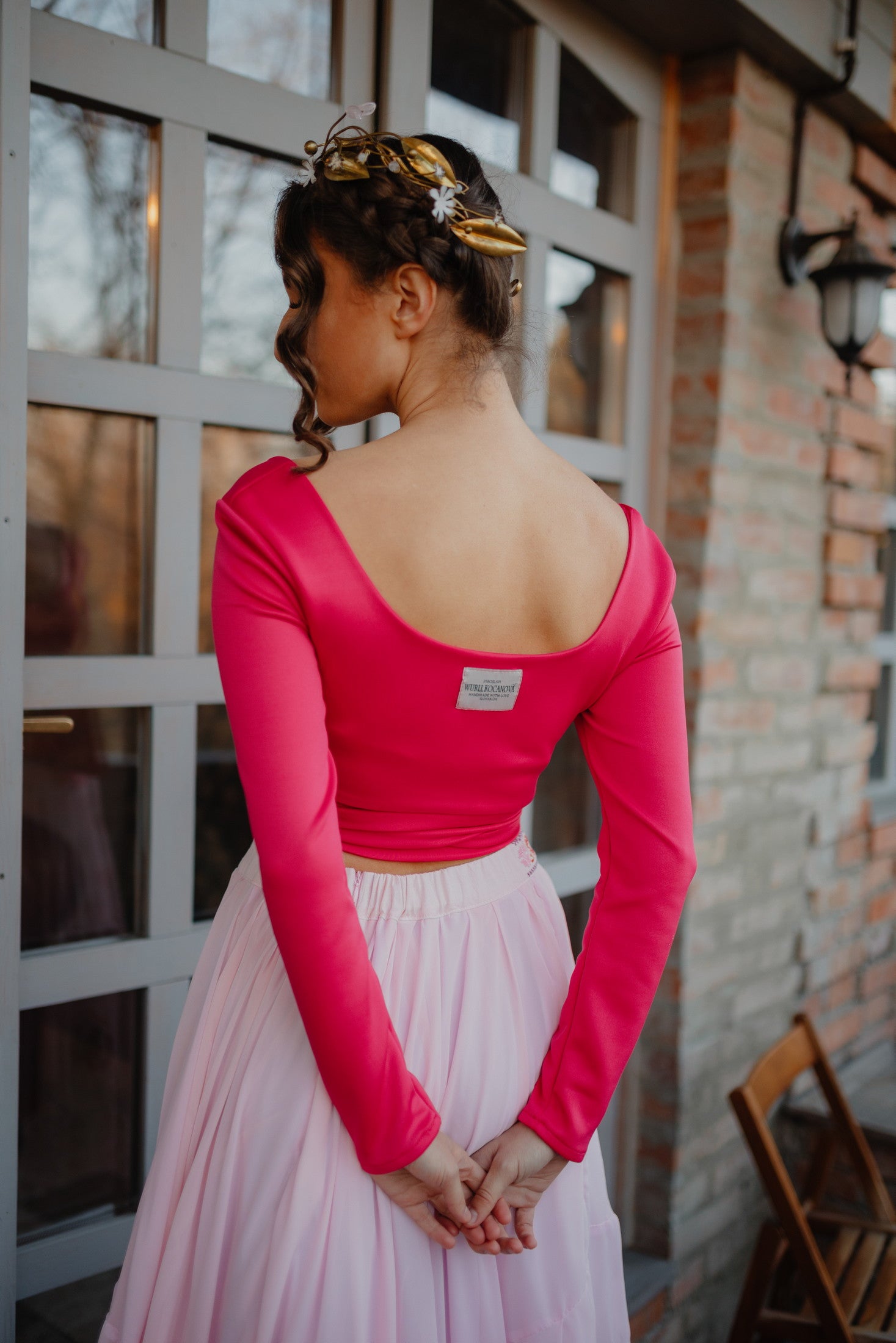Ružový crop top Ábelová