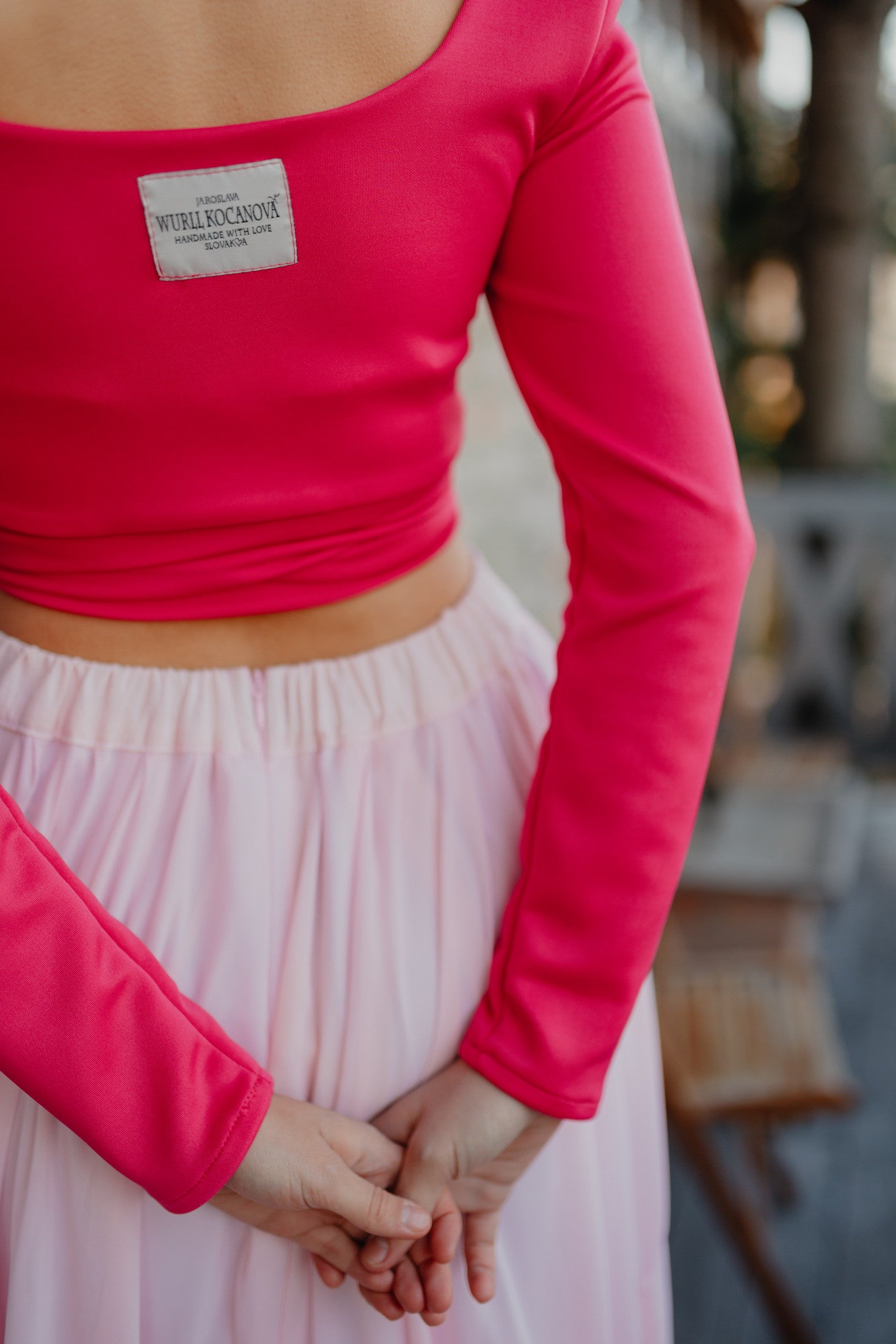 Ružový crop top Ábelová