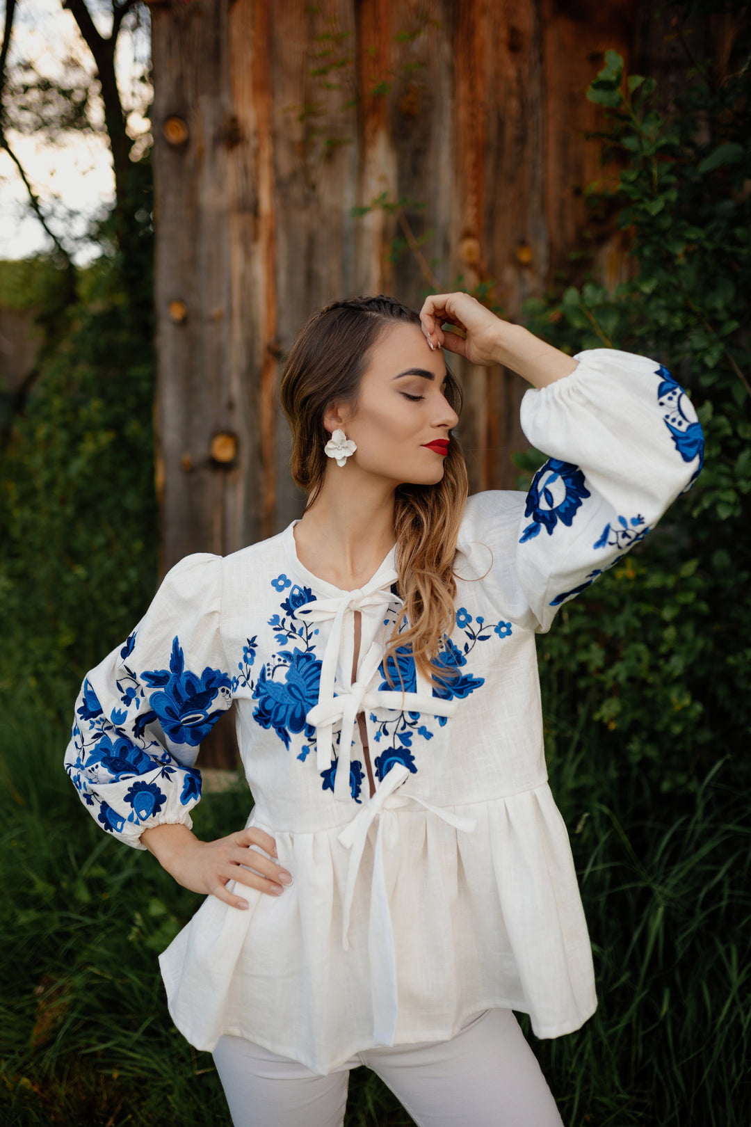 Ľanová košeľa Kvety Senohradu