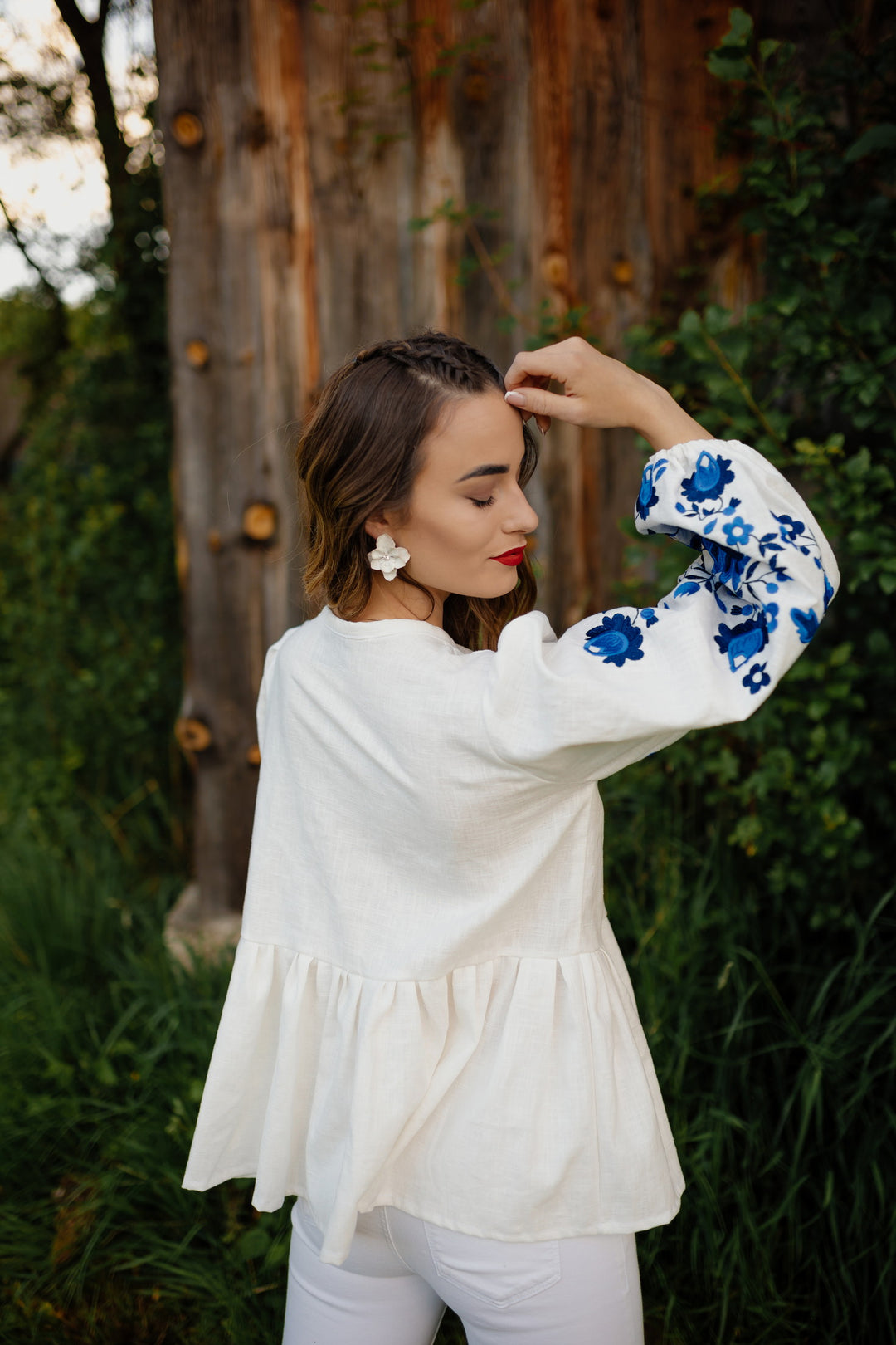 Ľanová košeľa Kvety Senohradu