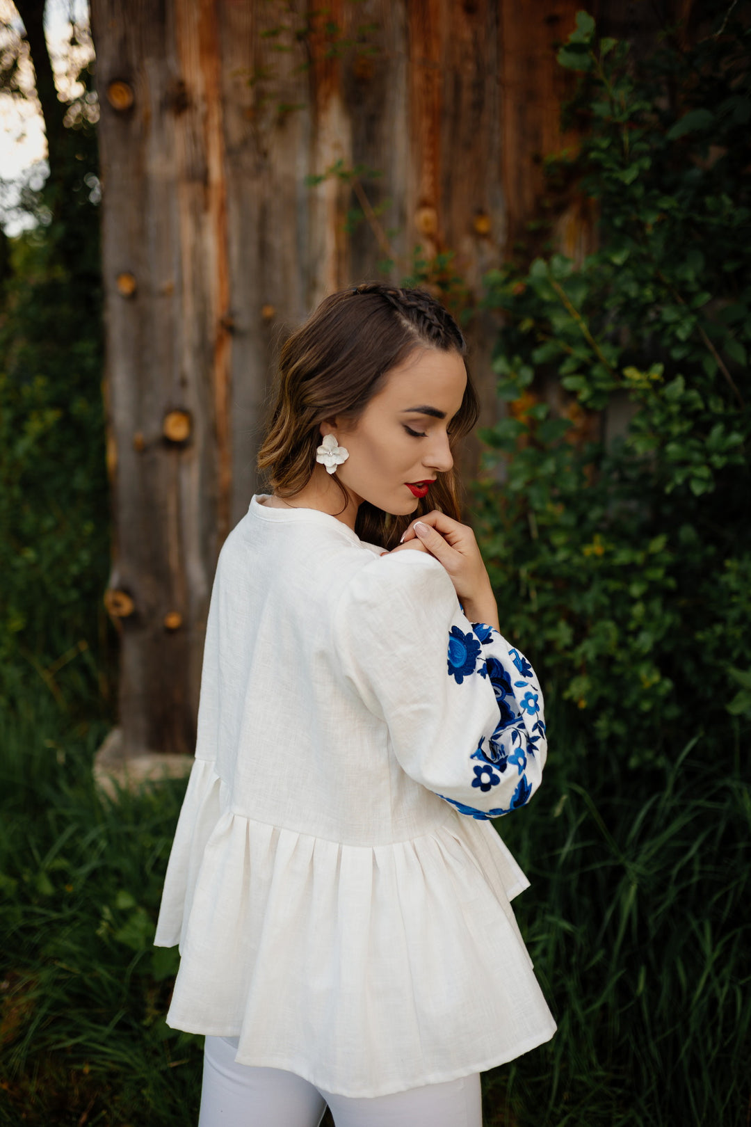 Ľanová košeľa Kvety Senohradu