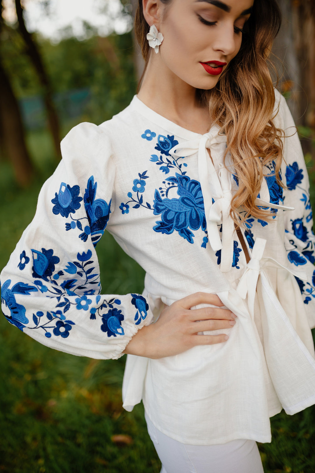 Ľanová košeľa Kvety Senohradu