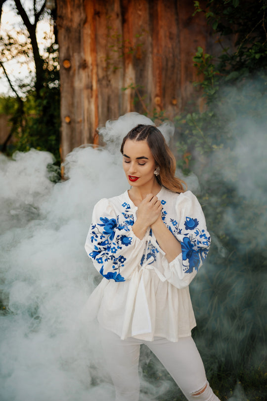 Ľanová košeľa Kvety Senohradu