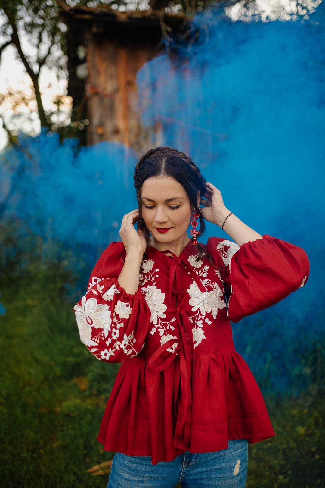 Ľanová košeľa Kvety Senohradu