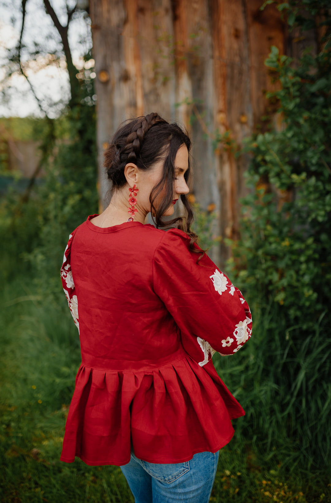 Ľanová košeľa Kvety Senohradu