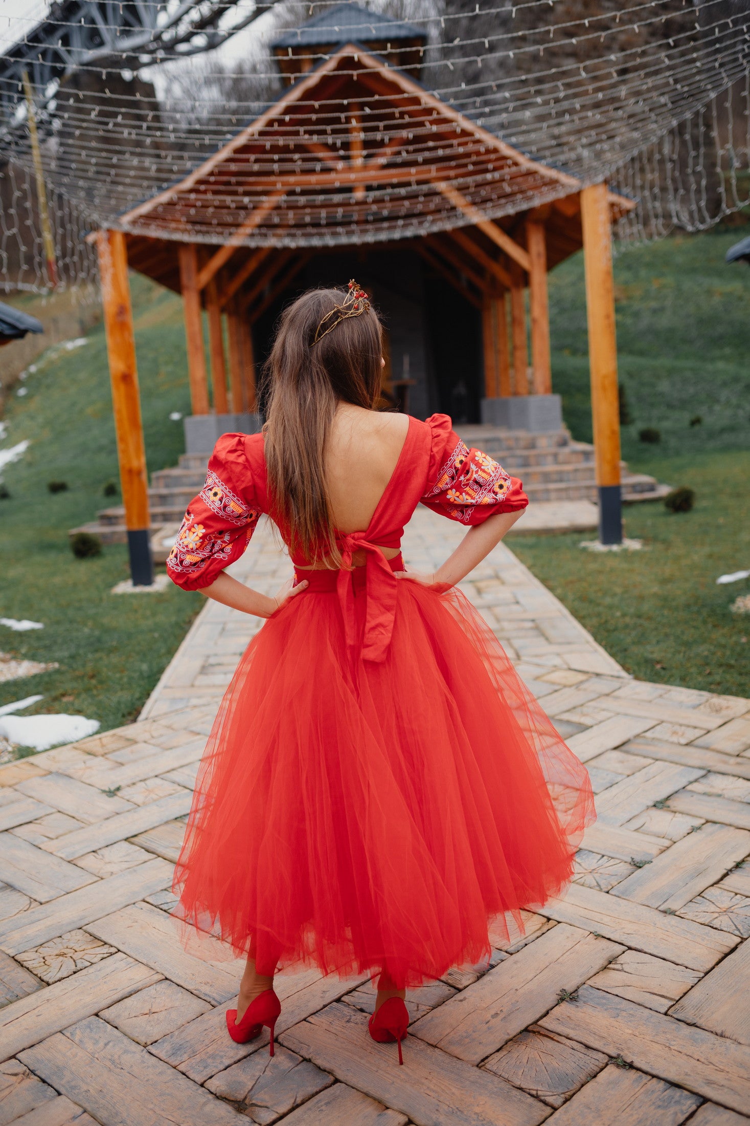 Červená sukňa Vajnory
