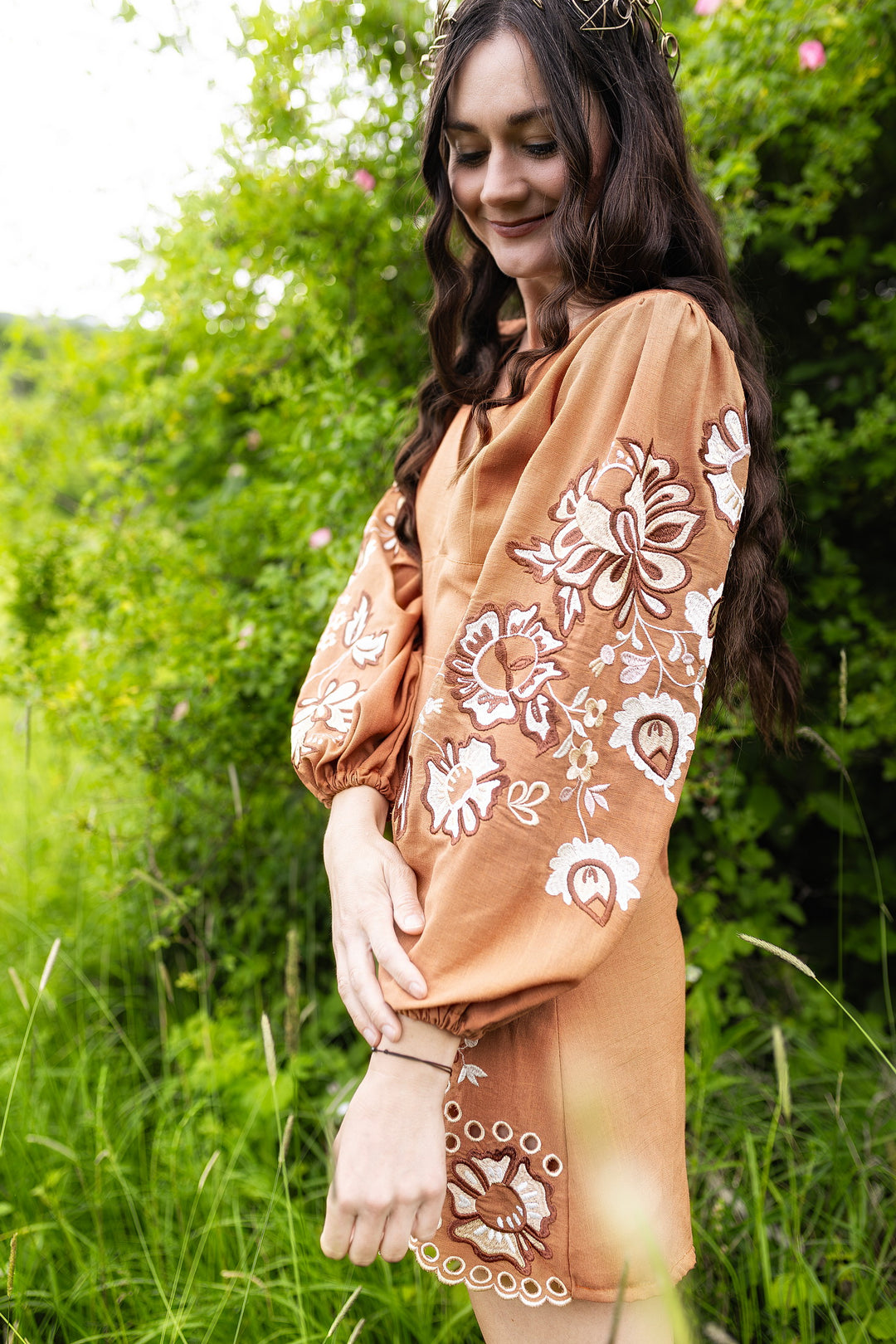 Ľanová košeľa Kvety Senohradu