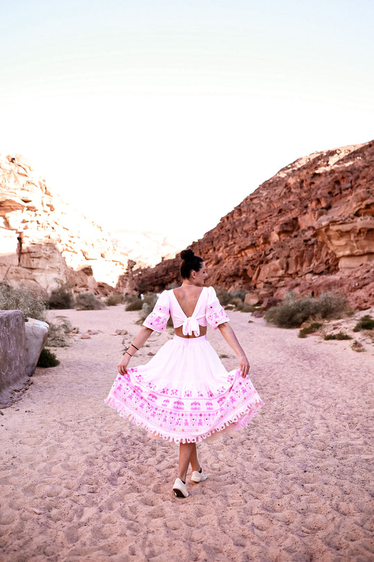 Ružový crop top Vajnory