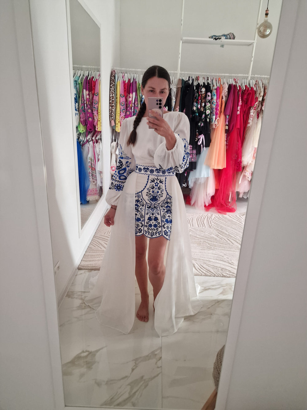 Saténový crop top Očovianka