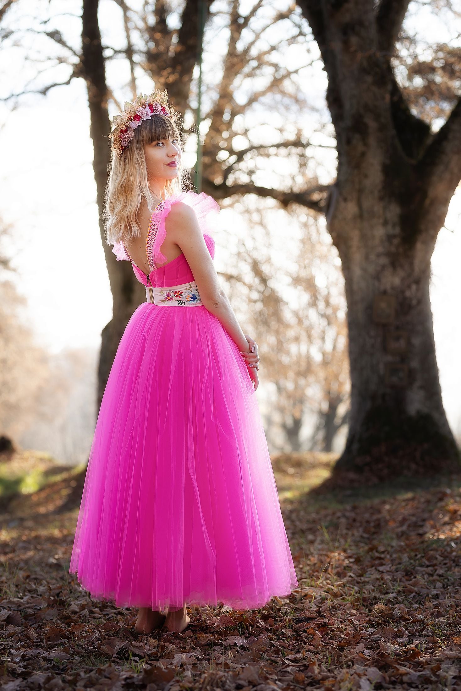 Ružové tylové šaty Liptovská deva