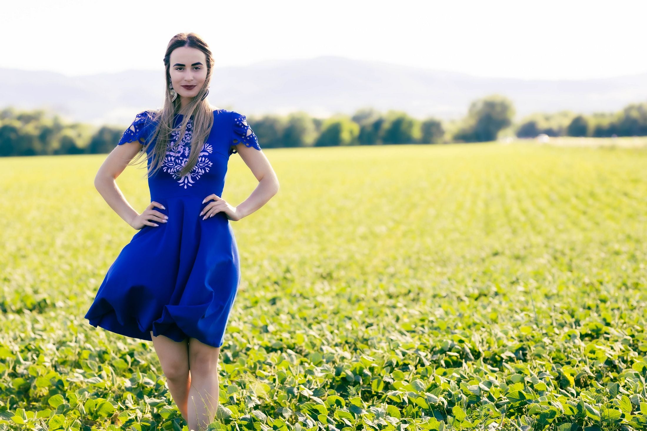Modré úpletové šaty Slavianka