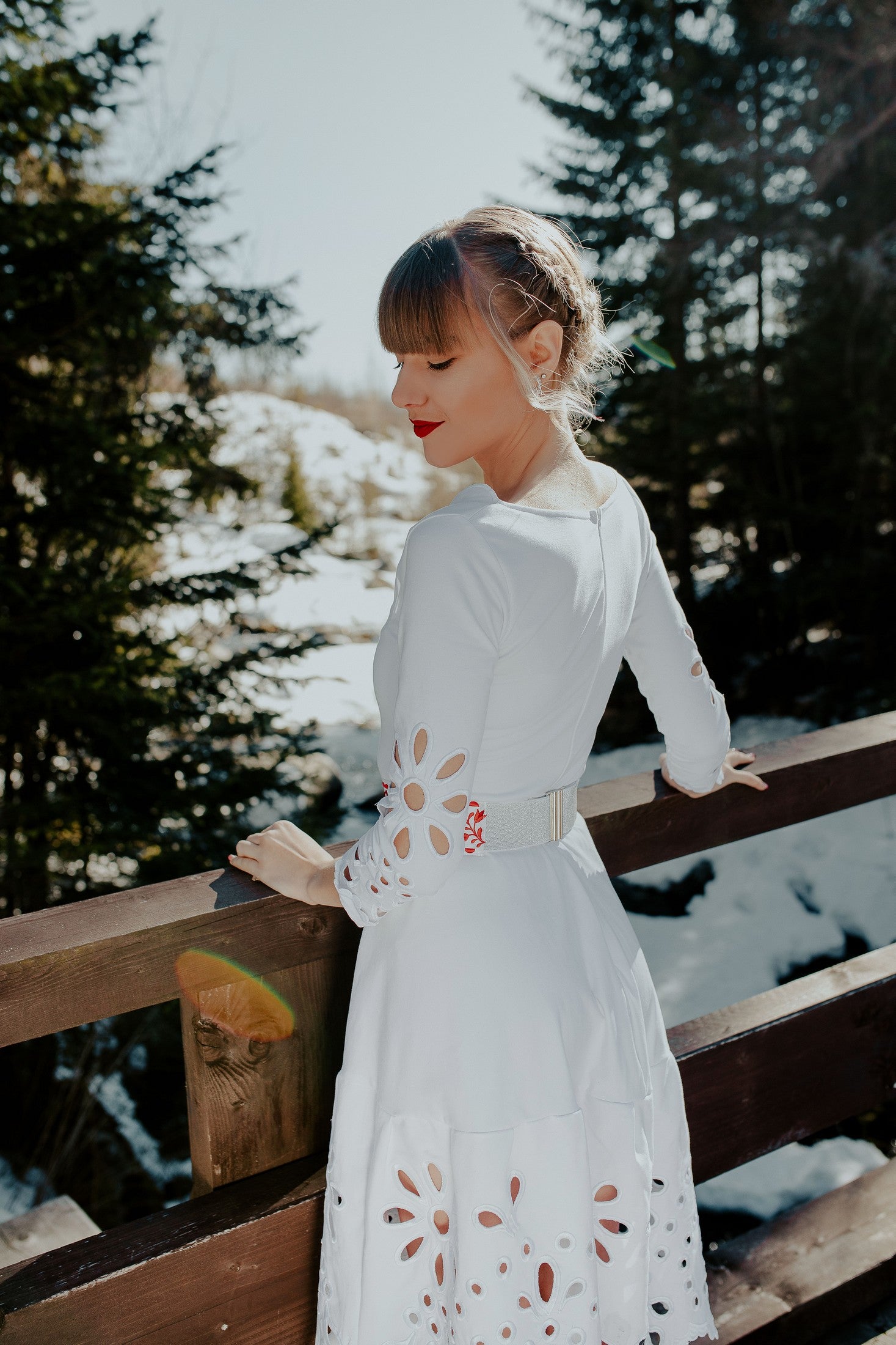 Biele madeirové šaty Očovianka