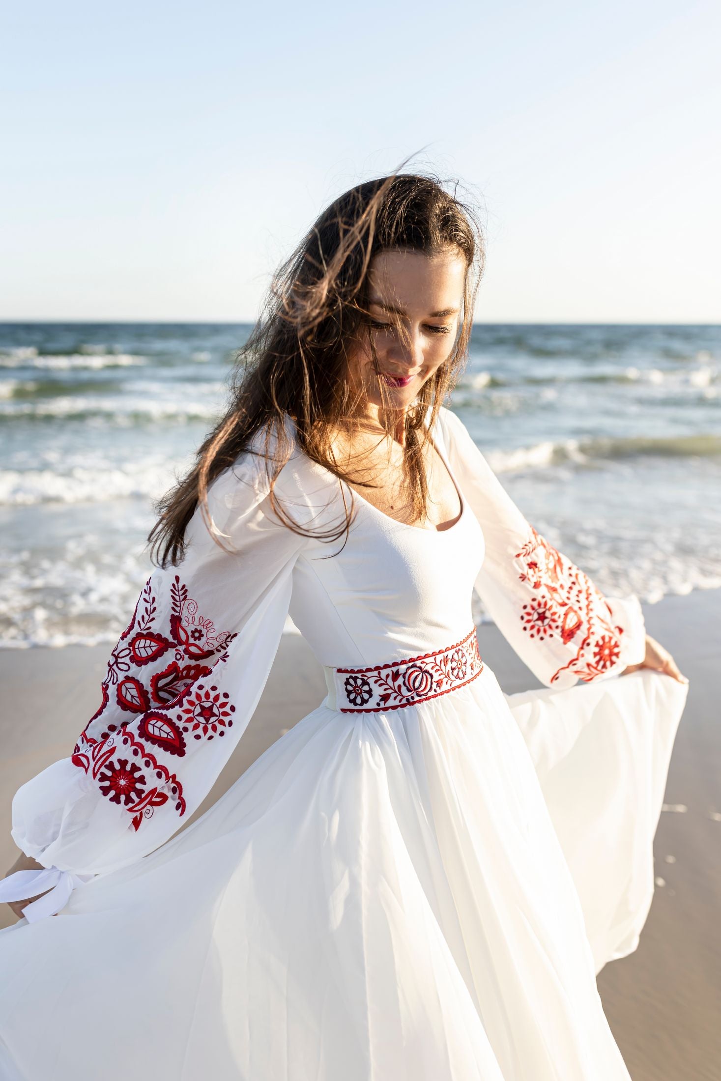 Ivory šifónové šaty Očovianka