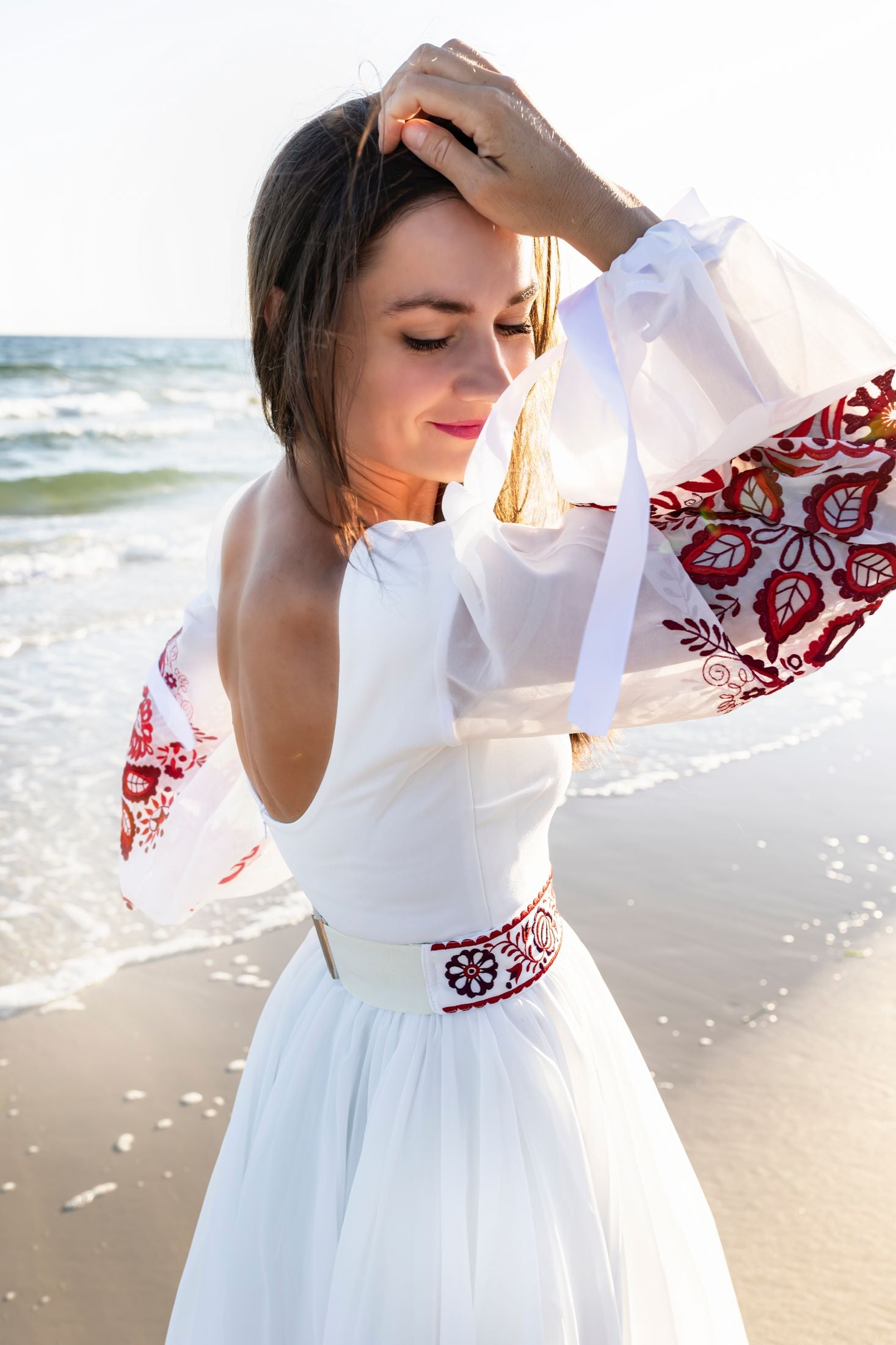 Ivory šifónové šaty Očovianka