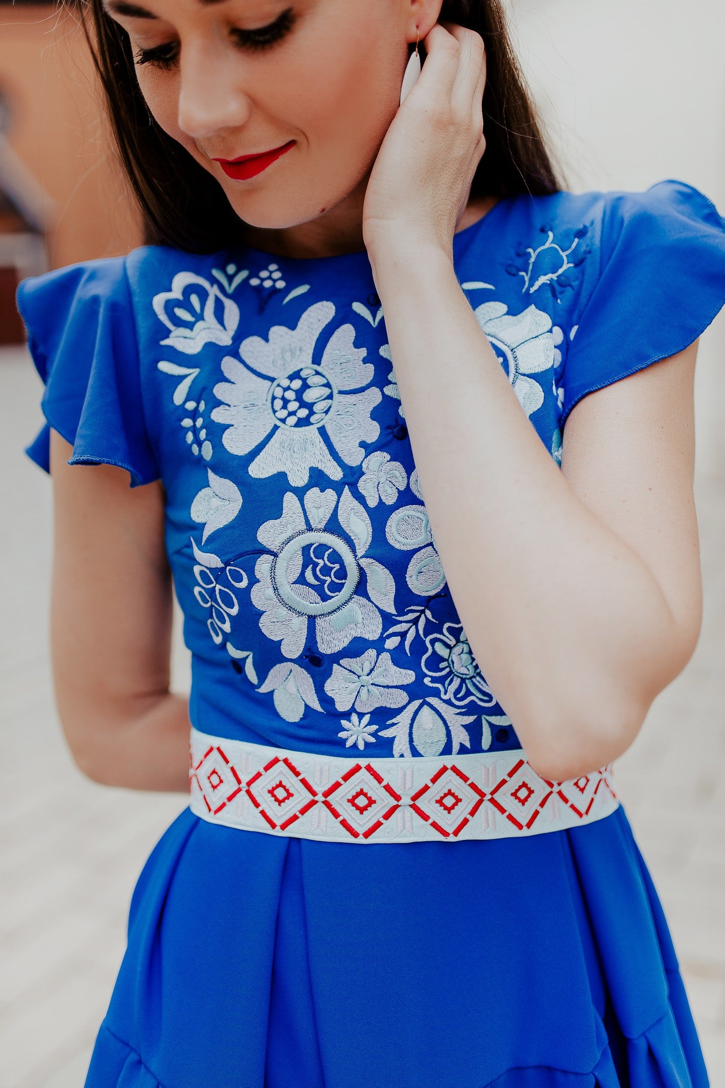 Modré madeirové šaty Poľana