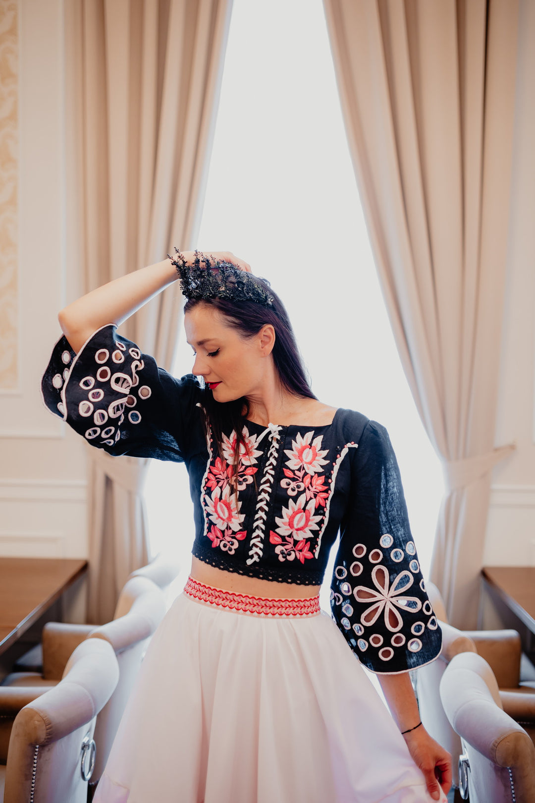 Ľanový crop top Tekov