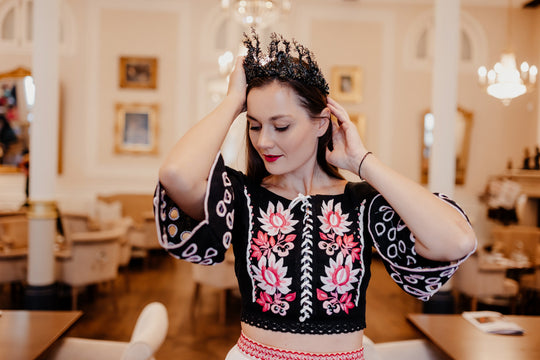 Ľanový crop top Tekov