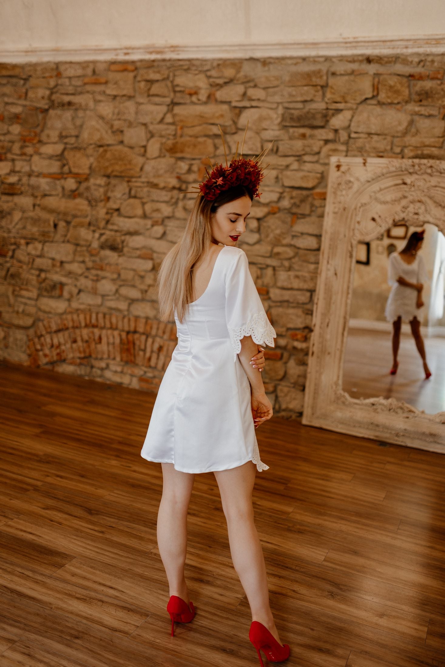 Biele saténové šaty Solčanská